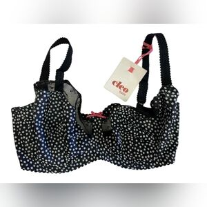 Cleo By Panache NWT Minnie Balconnet Bra Black/White Polkadot Size 34G